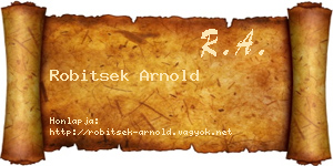 Robitsek Arnold névjegykártya